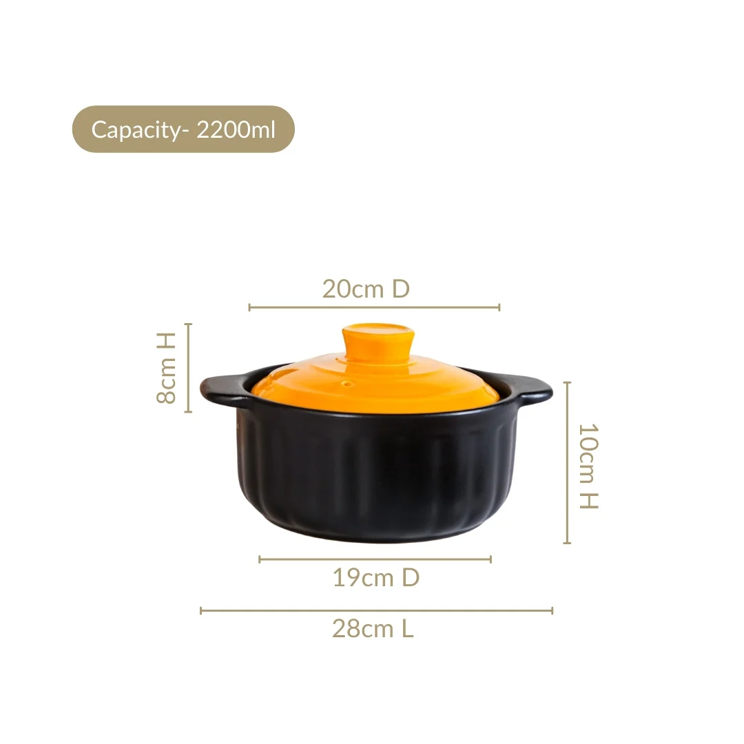 Braising Clay Cookpot 2200ml - Image 3