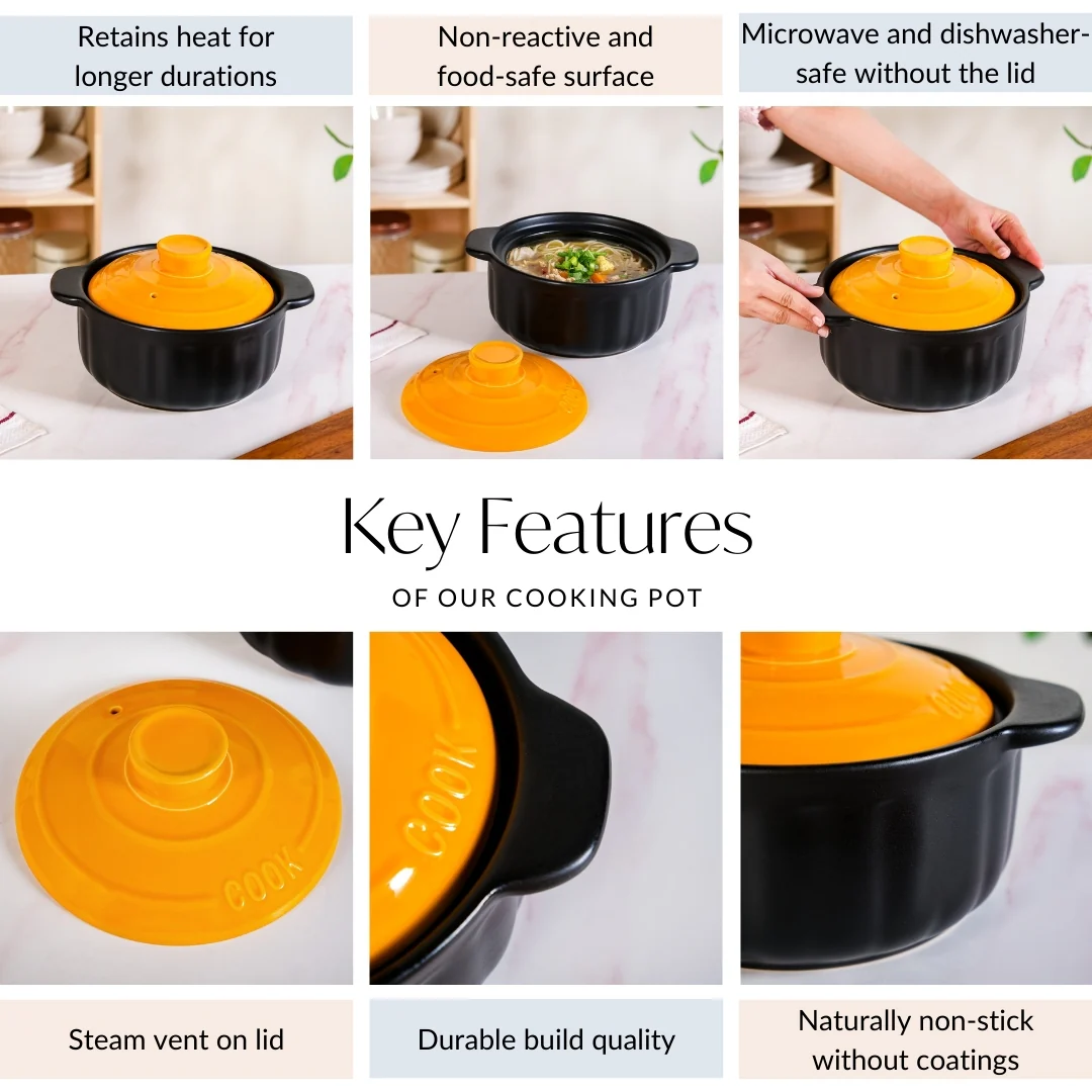 Braising Clay Cookpot 2200ml - Image 4