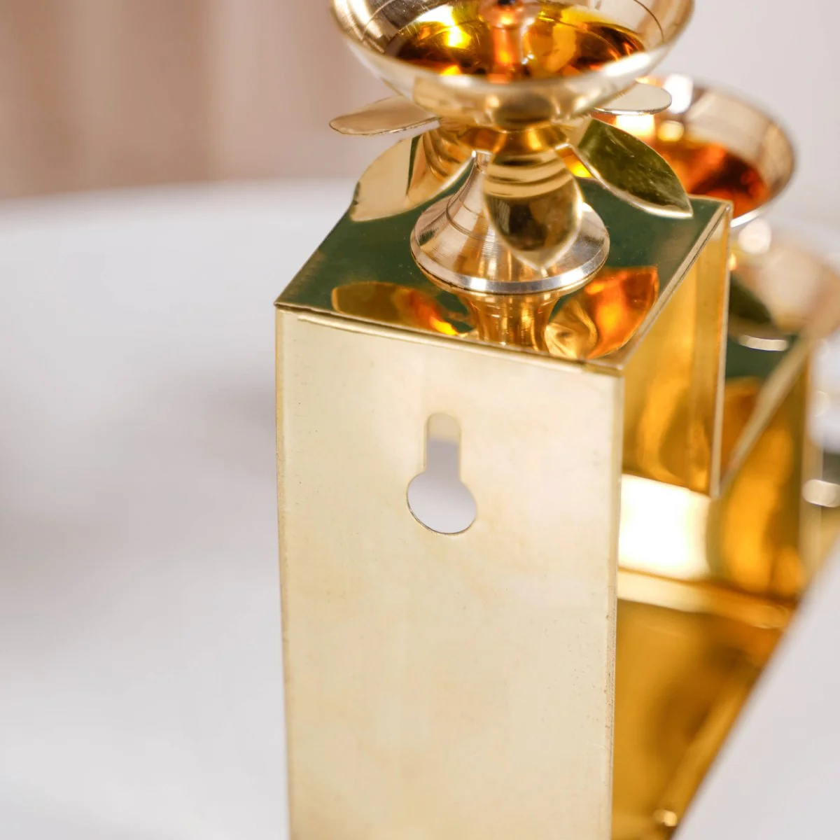 Brass Step Decorative Flower Diya Stand Set Of 2 Gold - Image 10