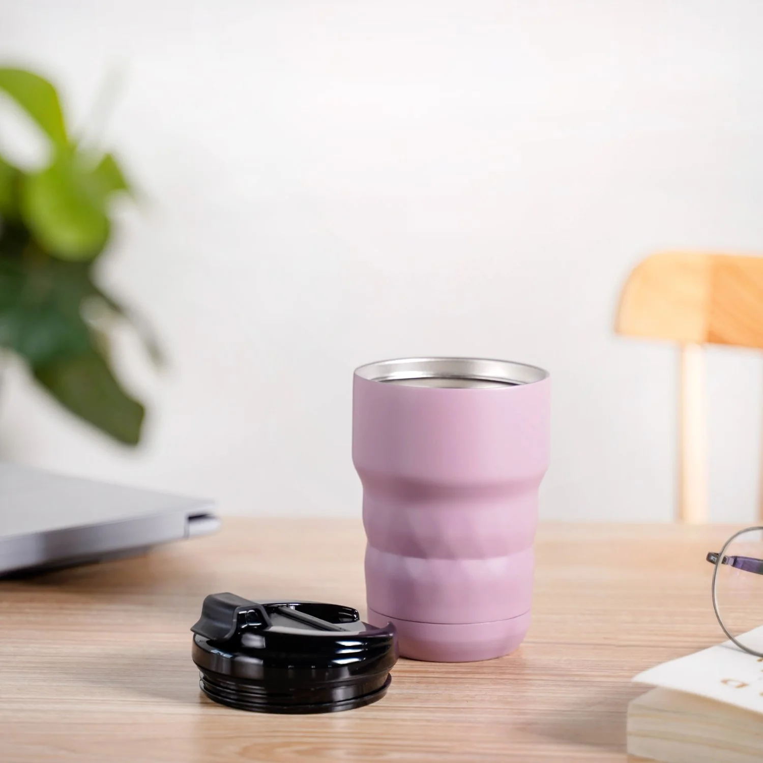 Brewster Stainless Steel Portable Coffee Mug Wistful Mauve 350ml - Image 2