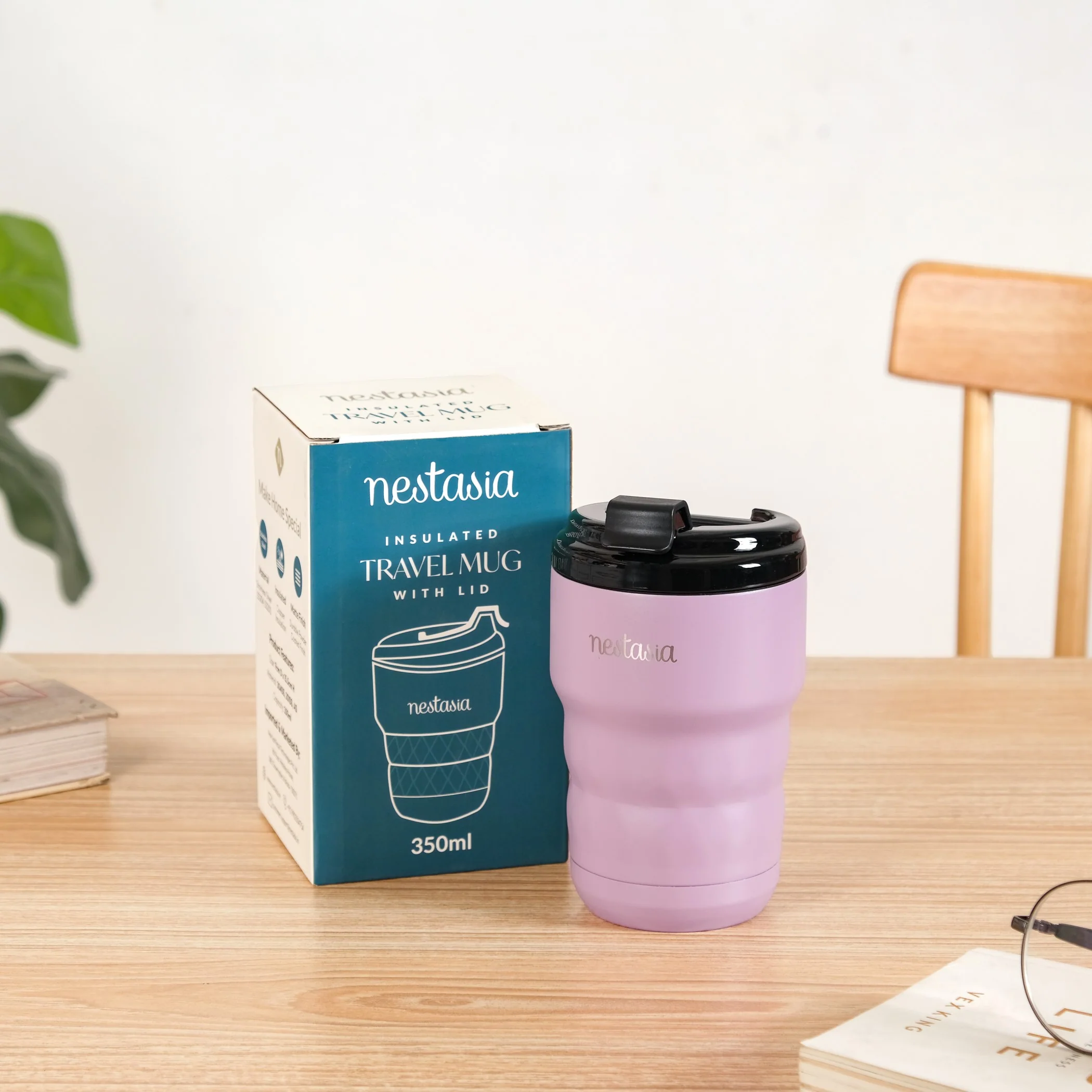 Brewster Stainless Steel Portable Coffee Mug Wistful Mauve 350ml - Image 4