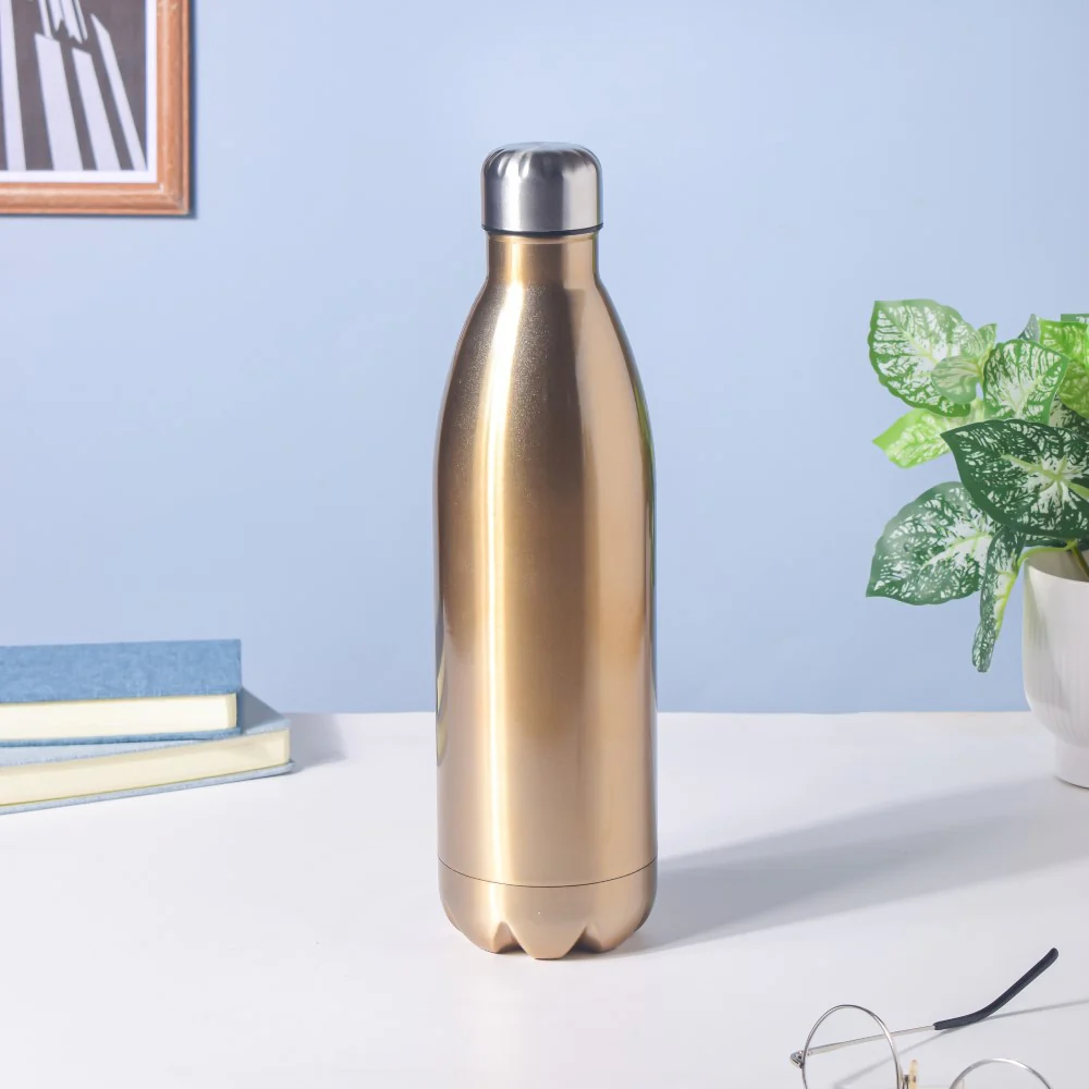 Stainless Steel Water Bottle Gold 1000ml