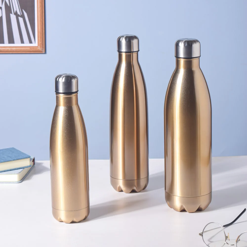 Stainless Steel Water Bottle Gold 1000ml - Image 8