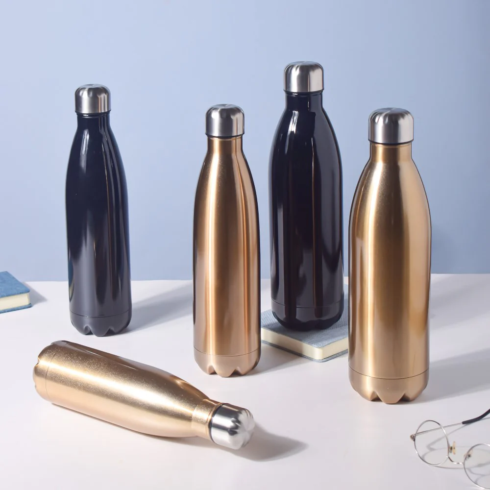 Stainless Steel Water Bottle Gold 1000ml - Image 9