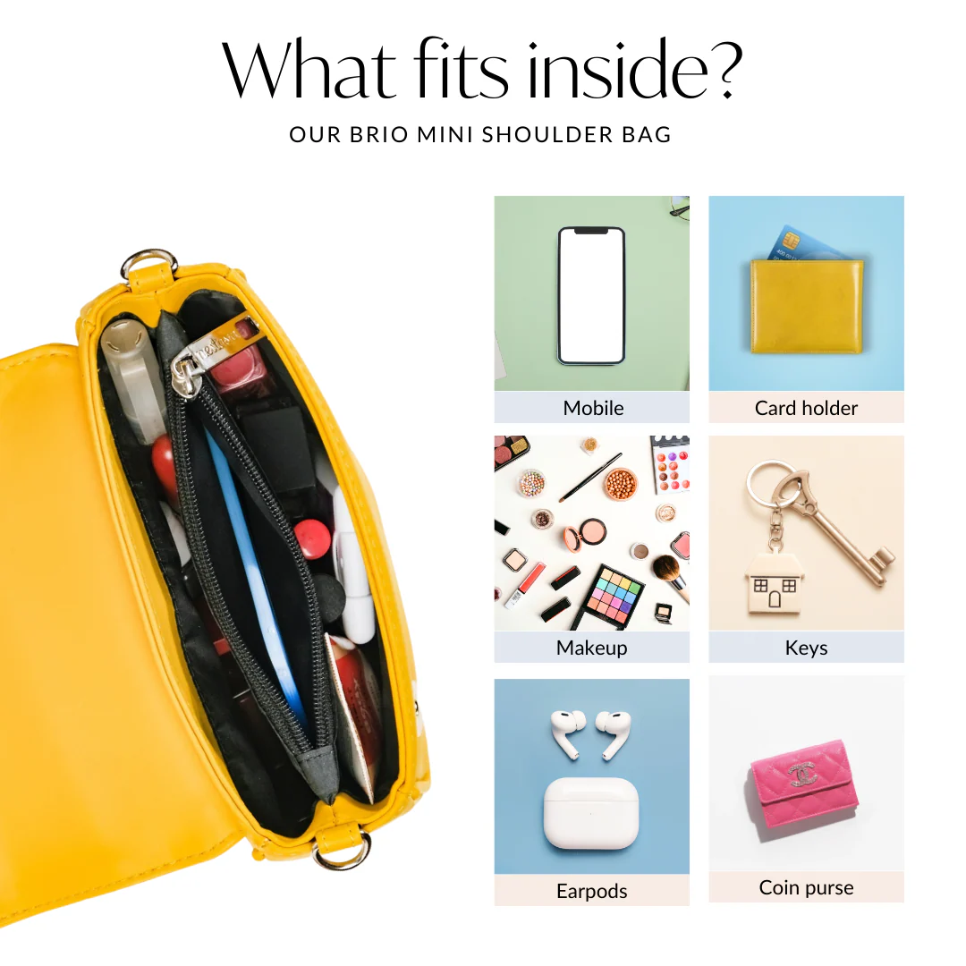 Brio Bold Bright Shoulder Bag Yellow - Image 7