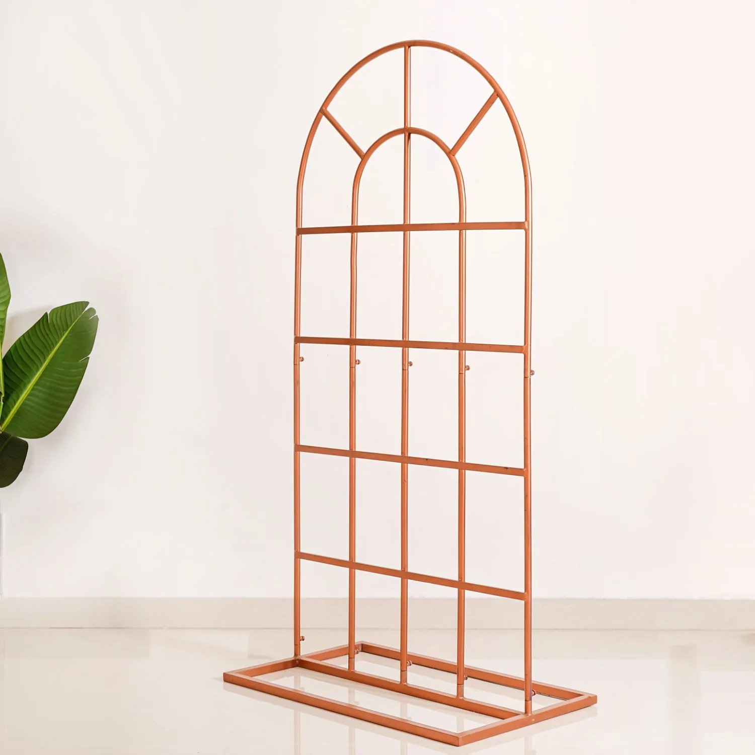 Bronze Arch Window Metal Backdrop Frame With Decorations 42 Inch - Image 2