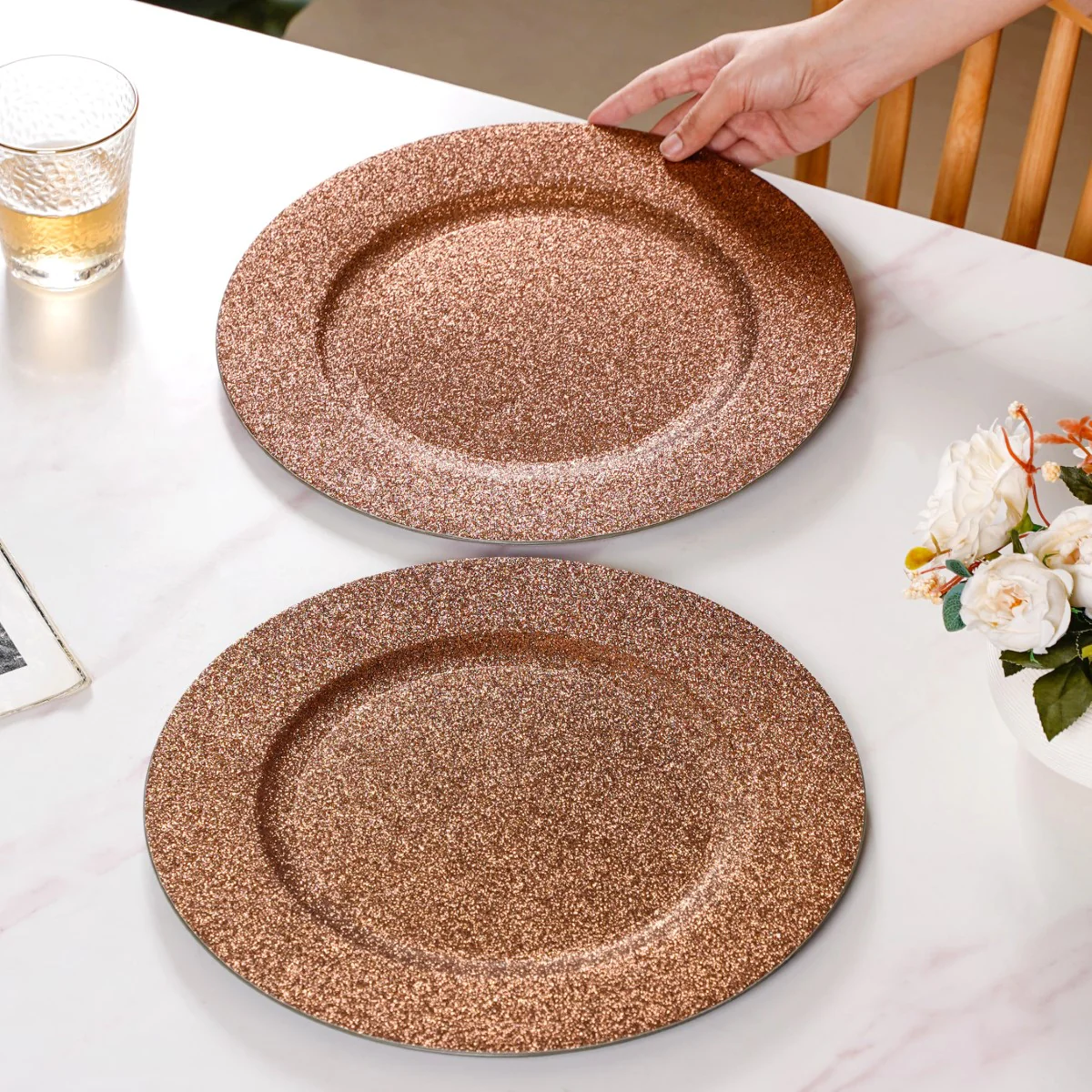 Bronze Shimmer Charger Plate Set Of 6 13 Inch - Image 4