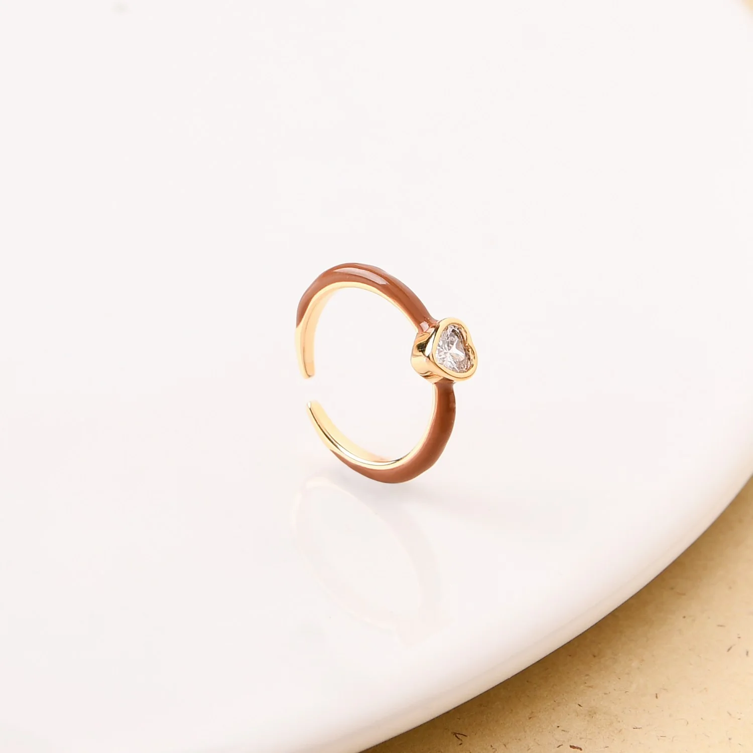 Brown And Gold Heart Ring - Image 5