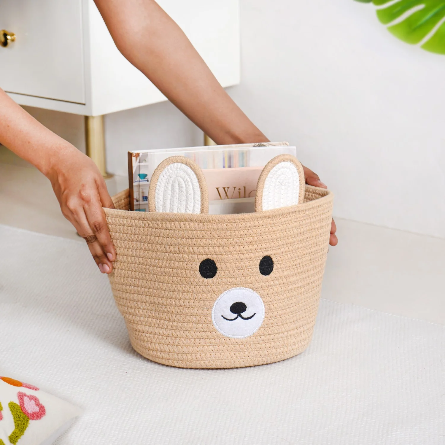 Brown Bear Basket For Kids Room 19cm - Image 2