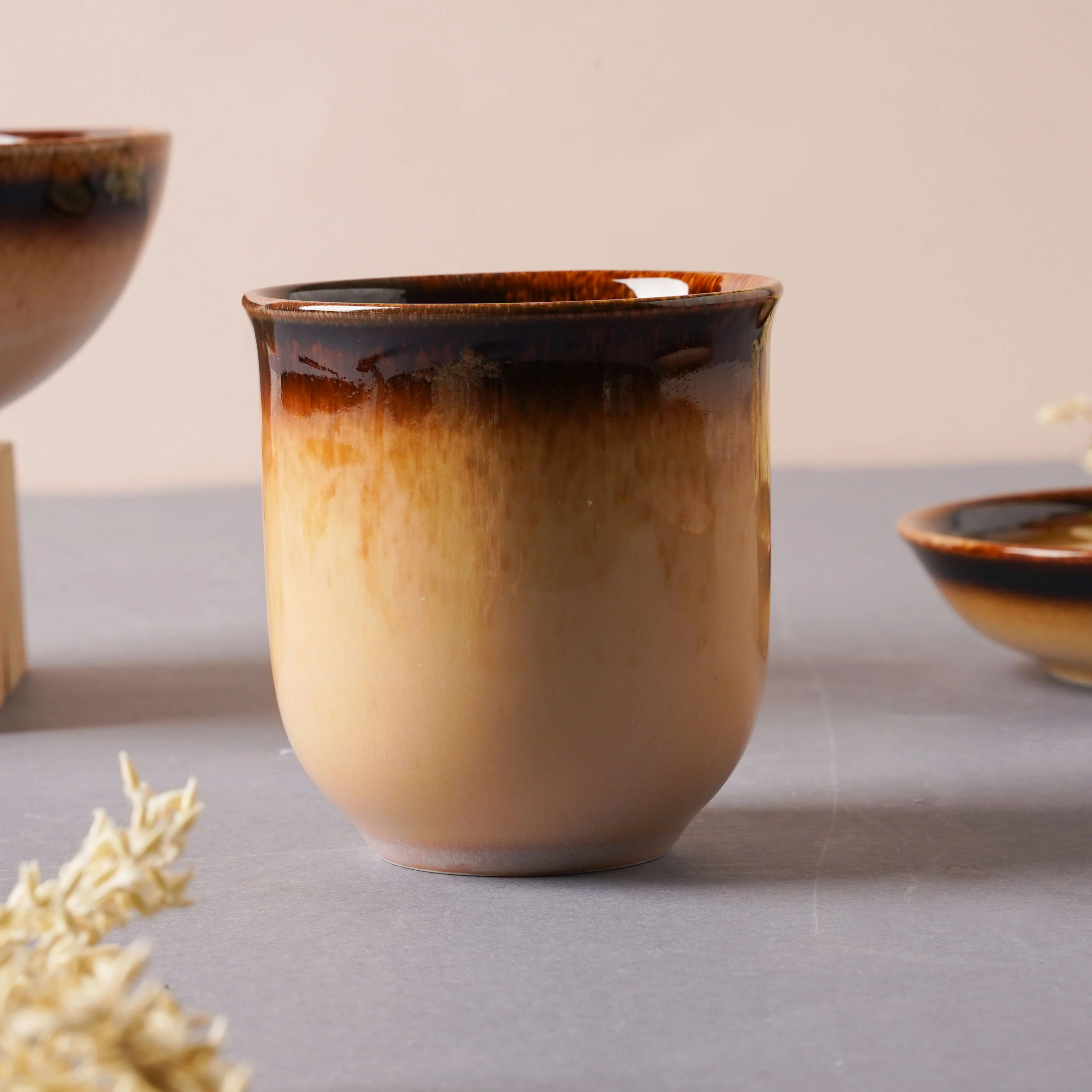 Brown Ceramic dinner set components For One - Image 9
