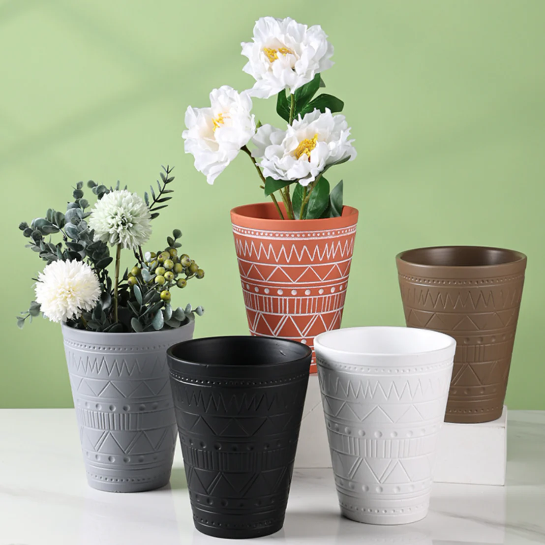 Brown Texture Plant Pot - Image 4