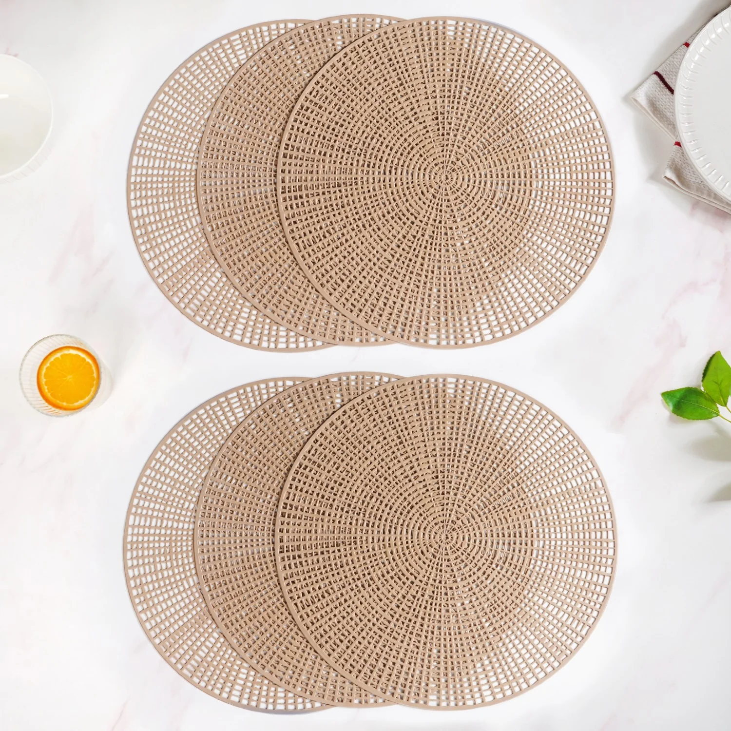 Brown Web Style Placemats Set Of 6 - Image 3