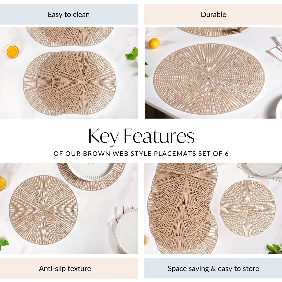 Brown Web Style Placemats Set Of 6 - Image 5