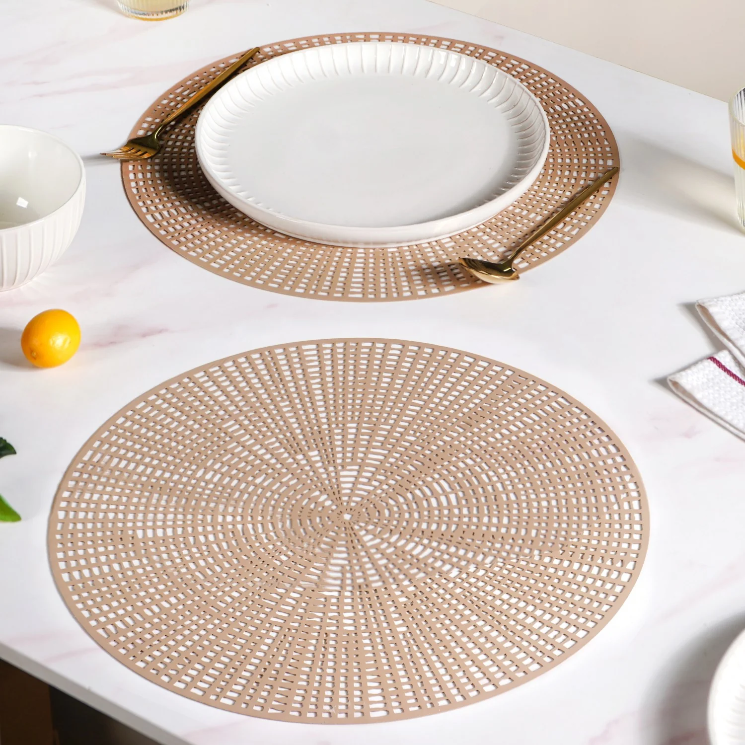 Brown Web Style Placemats Set Of 6 - Image 7