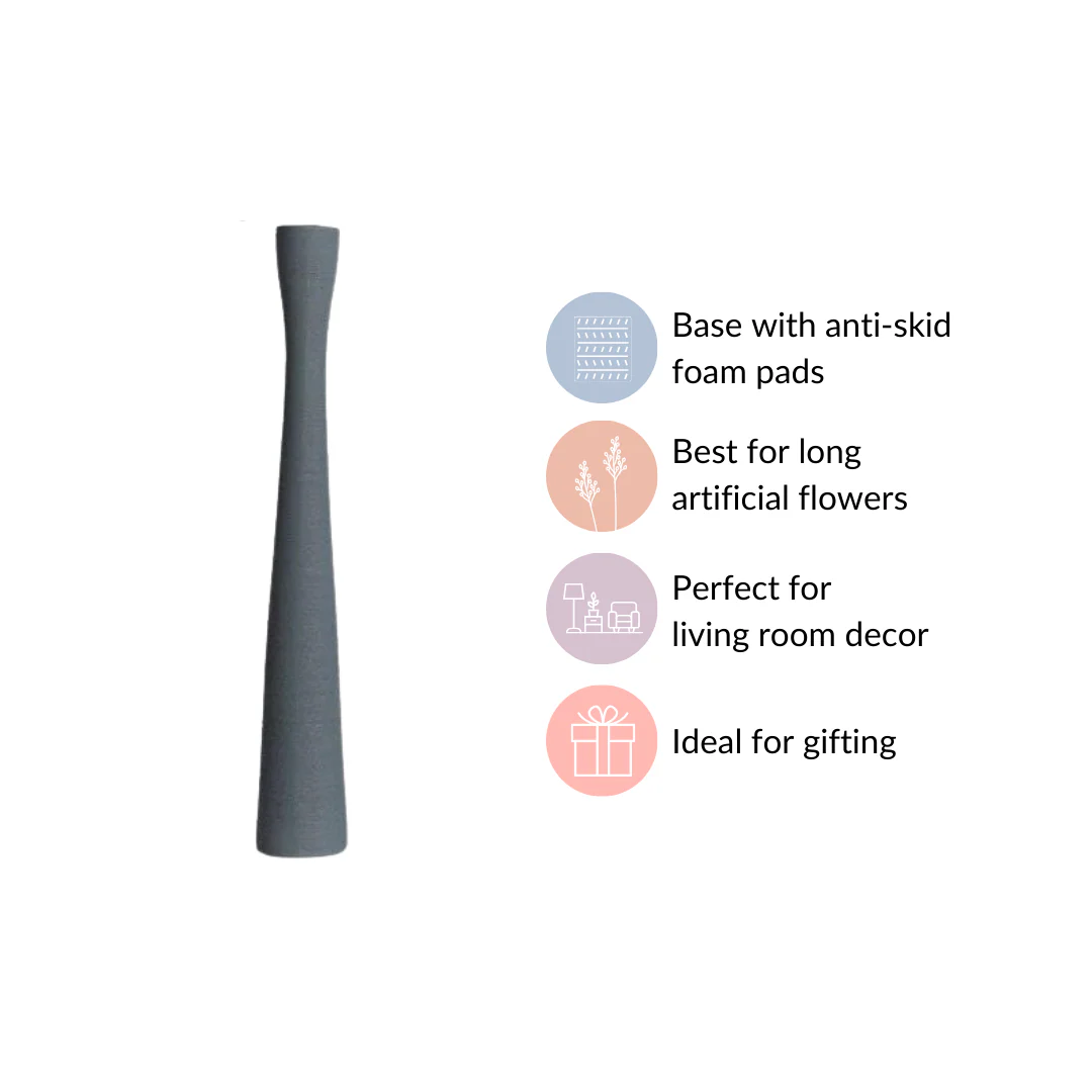 Brush Texture Ceramic Tall Thin Vase - Image 7