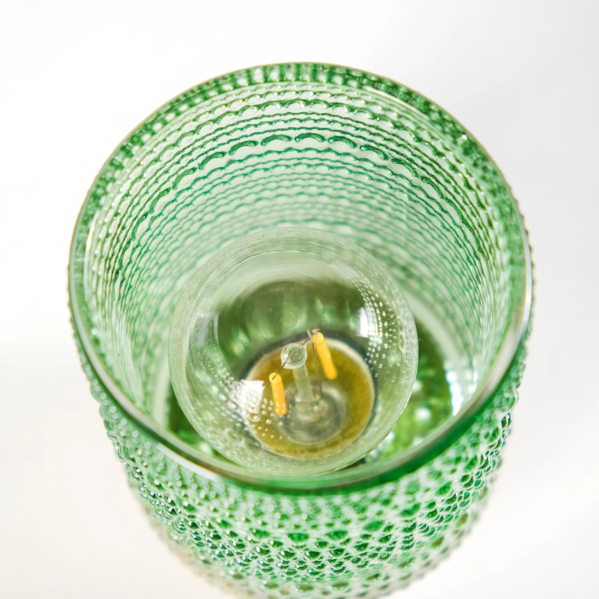 Bubble Green Glass Table Lamp With LED Bulb - Image 6