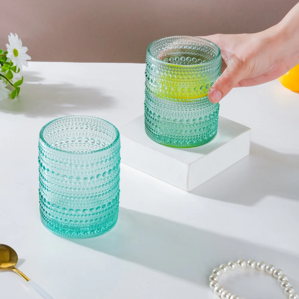Bubbles Texture Glass Turquoise Set Of 6 250ml - Image 2