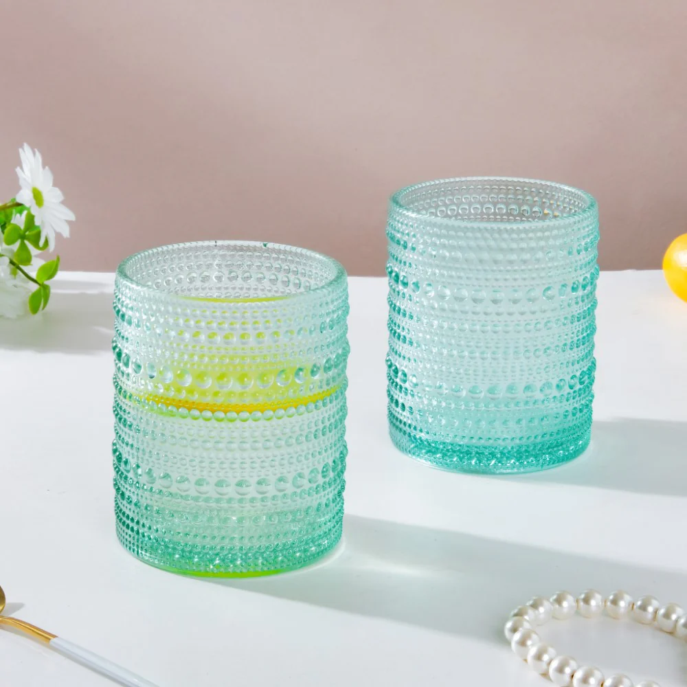 Bubbles Texture Glass Turquoise Set Of 6 250ml - Image 5