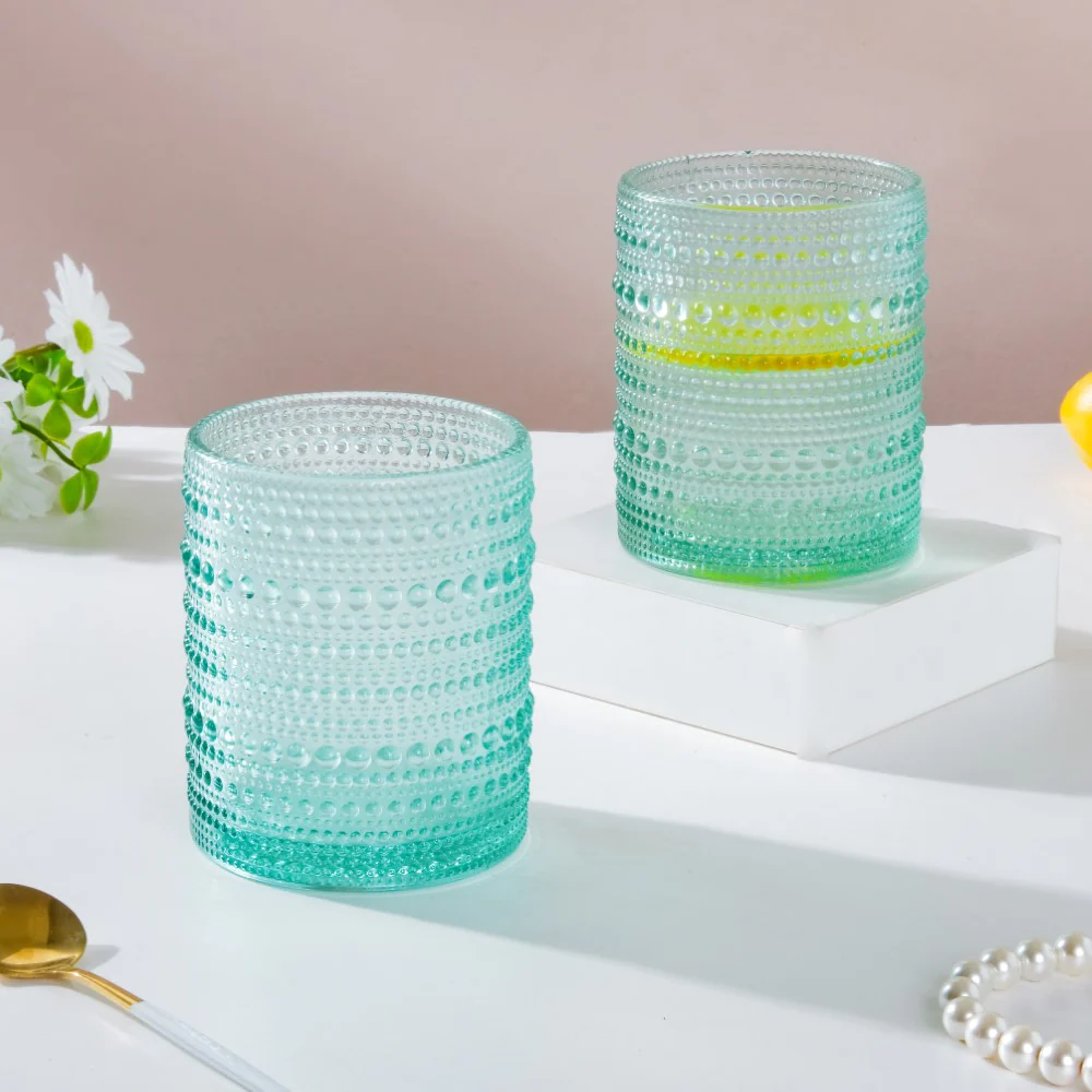 Bubbles Texture Glass Turquoise Set Of 6 250ml - Image 8