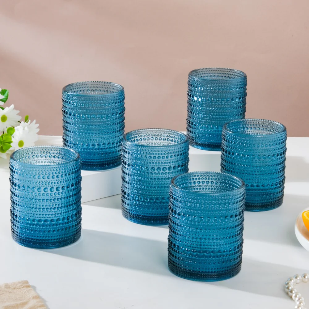 Bubbly Glass Blue Set Of 6 250ml - Image 3