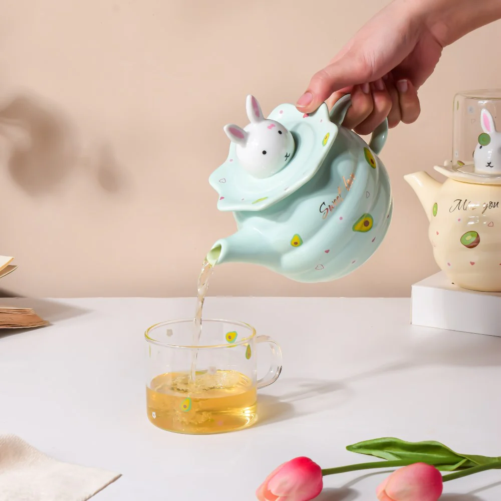 Bunny Tea Cup And Kettle Mint Green - Image 2