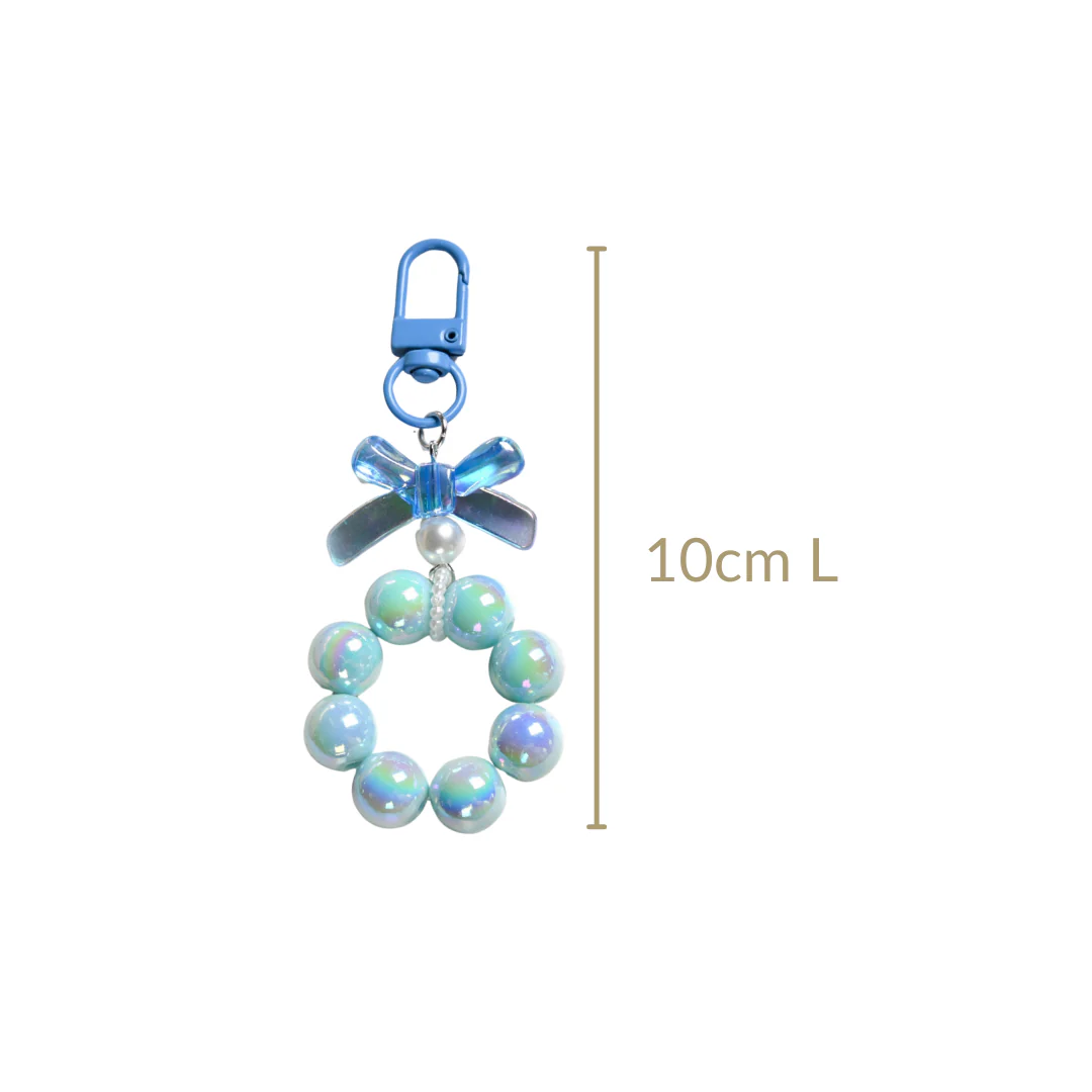 Burst Of Blue Beaded Keychain - Image 4