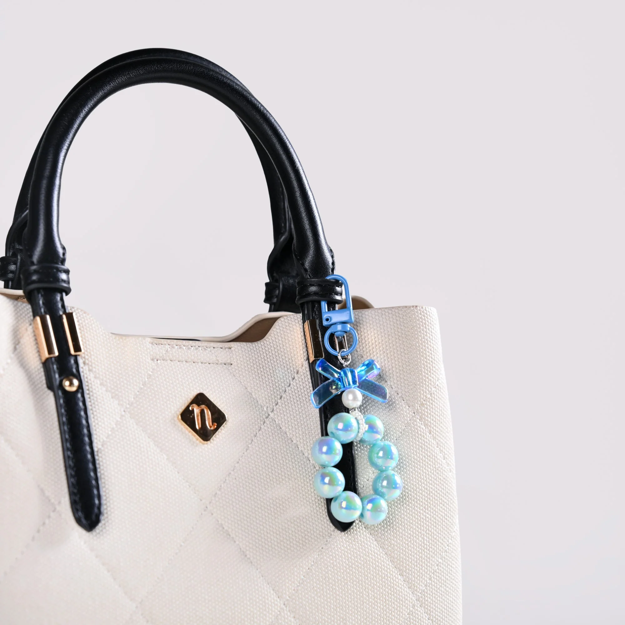Burst Of Blue Beaded Keychain - Image 7