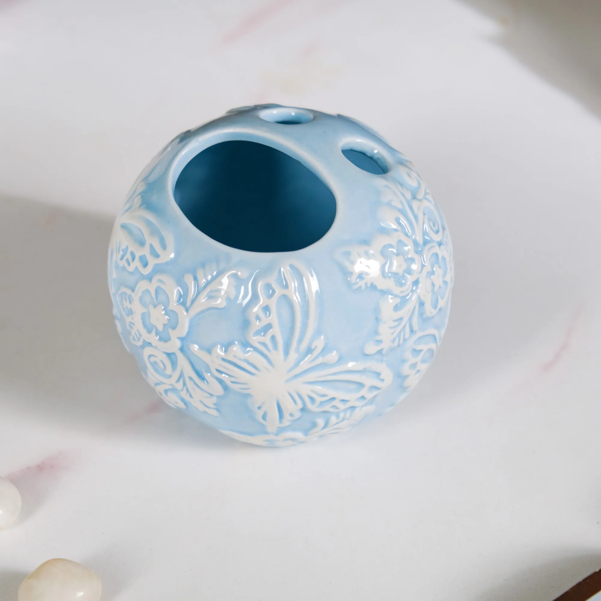 Butterfly Bath Set Of 3 Blue - Image 8