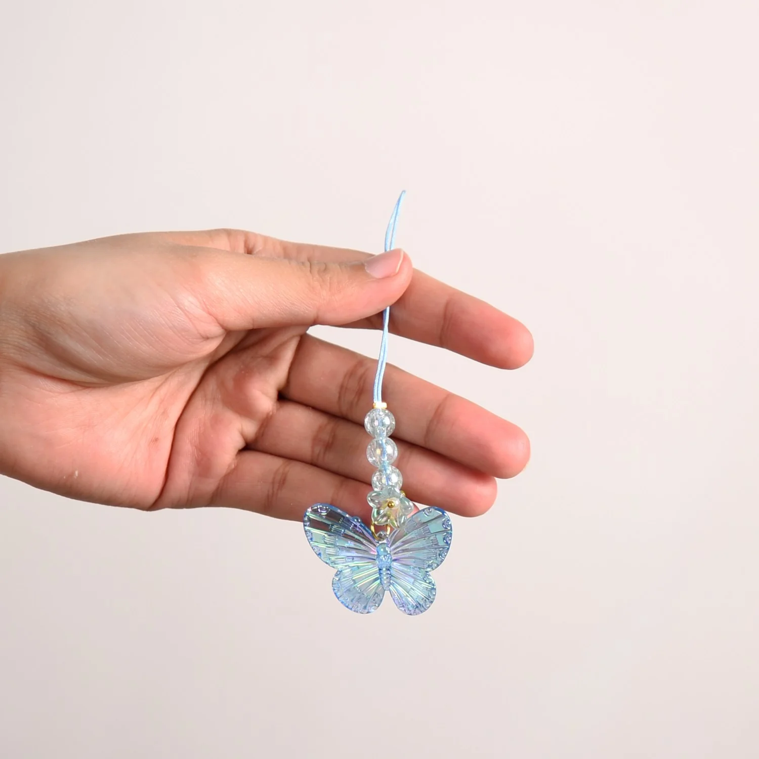 Butterfly Floral Phone Charm Blue - Image 2