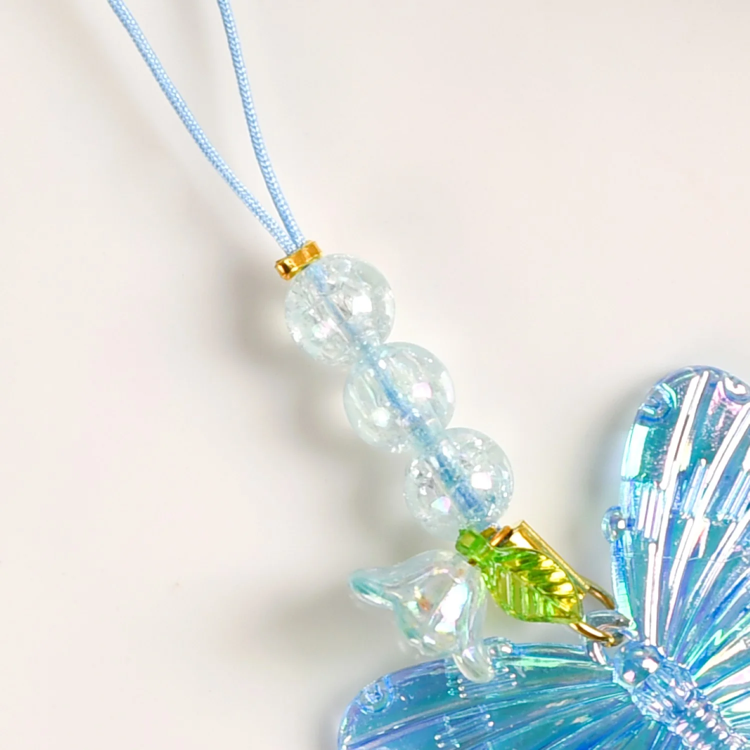 Butterfly Floral Phone Charm Blue - Image 6