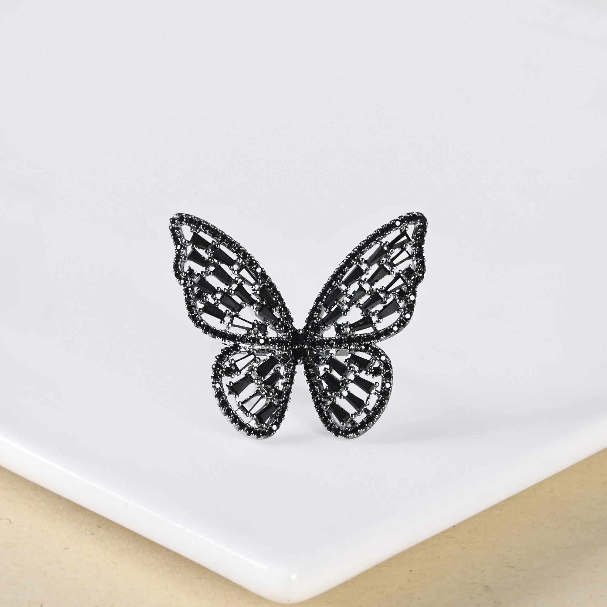 Butterfly Statement Ring Black - Image 5