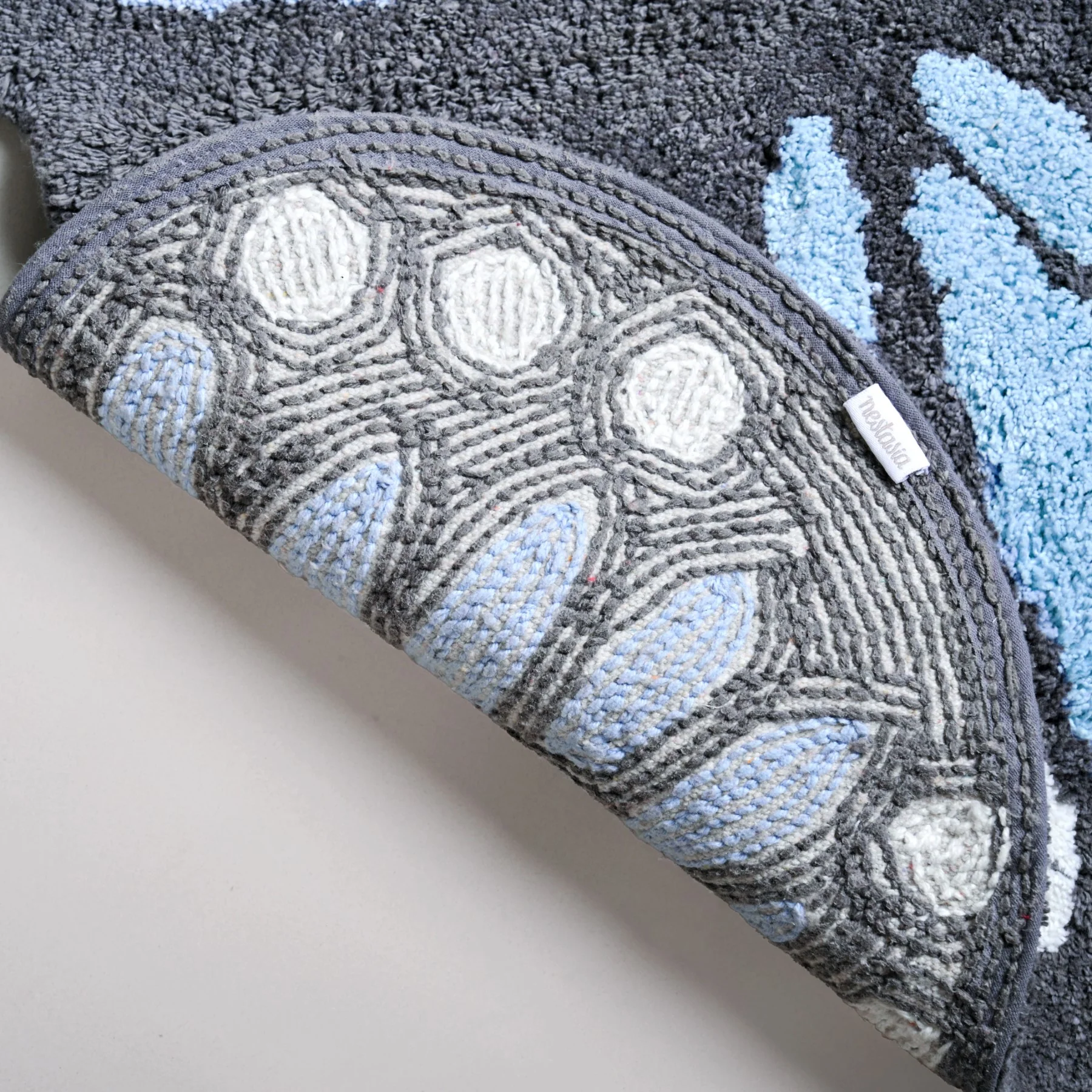 Butterfly Tufted Cotton Anti Slip Floor Mat 80x60cm - Image 5