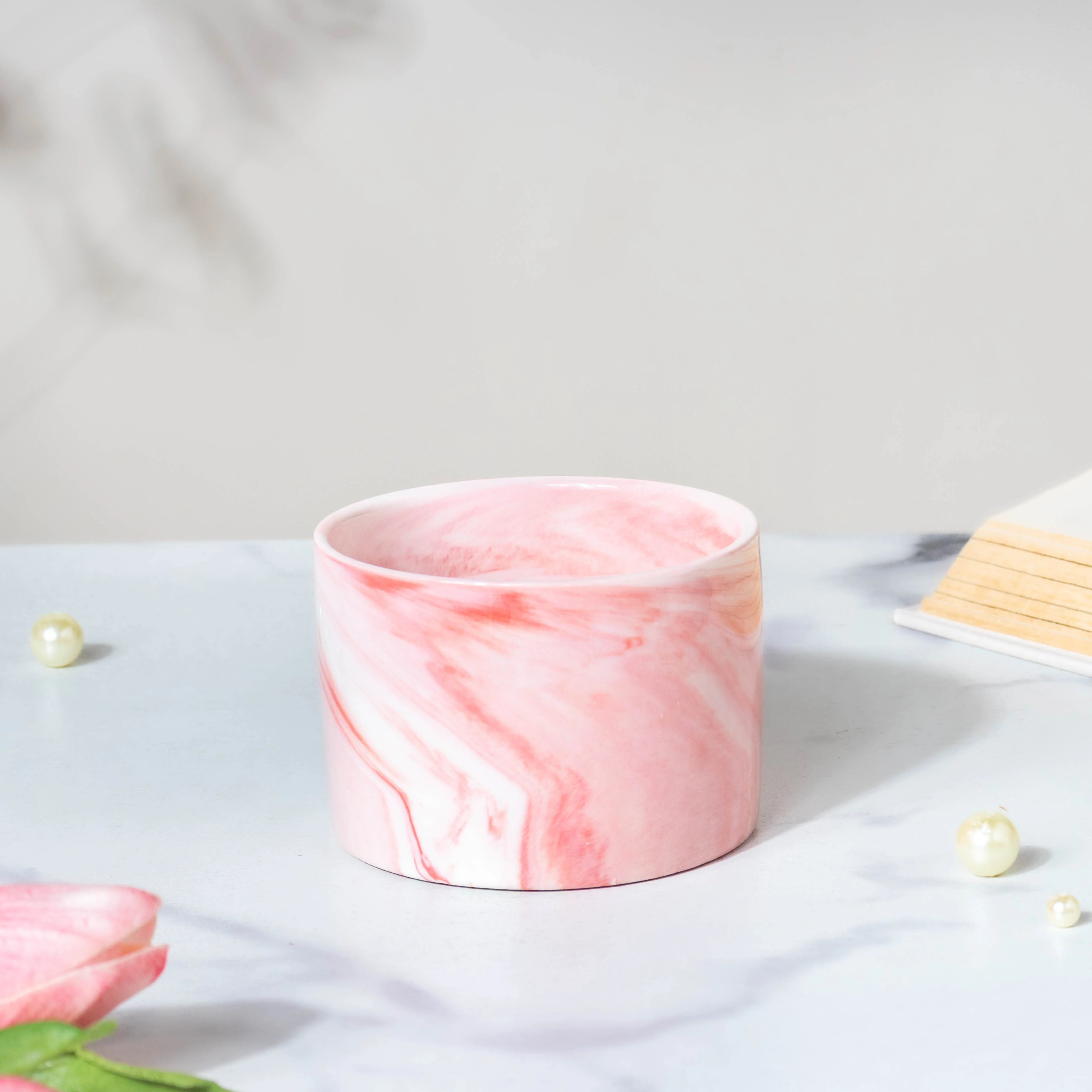 Cacti Frame Marble Ceramic Planter Pink - Image 7