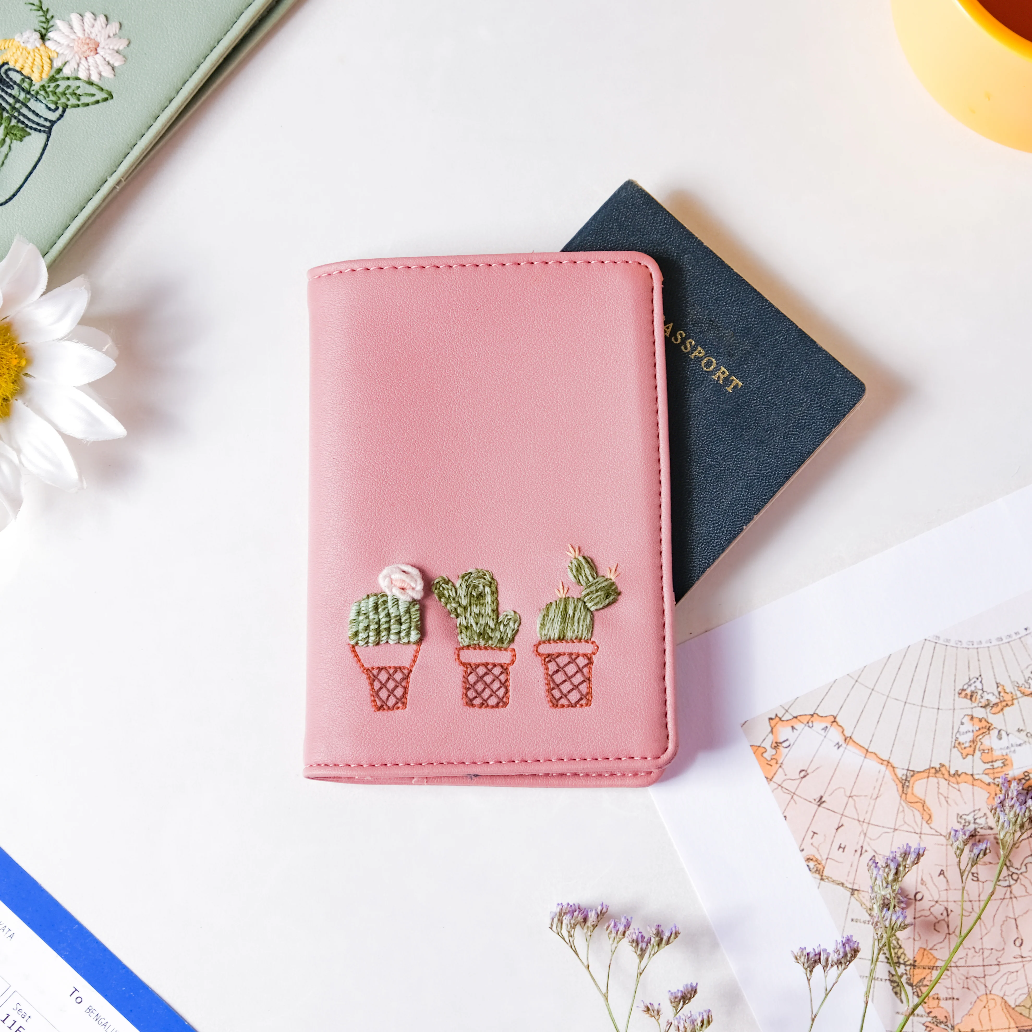 Cactus Two Fold Passport Cover Pink - Image 4