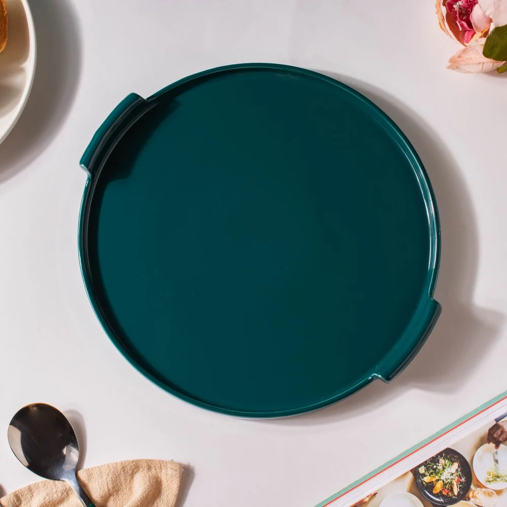 Cake Plate With Cover Green 10 Inch - Image 5