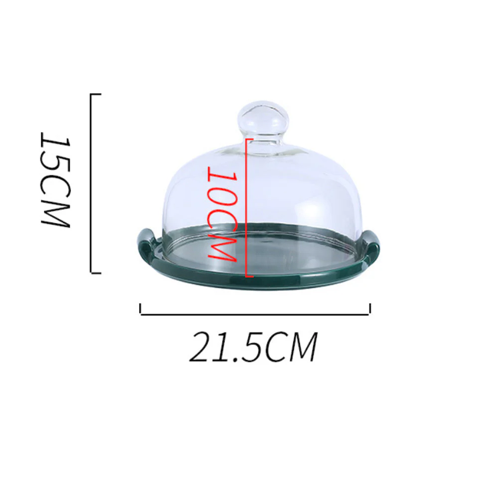 Cake Plate With Cover Green 8.5 Inch - Image 11