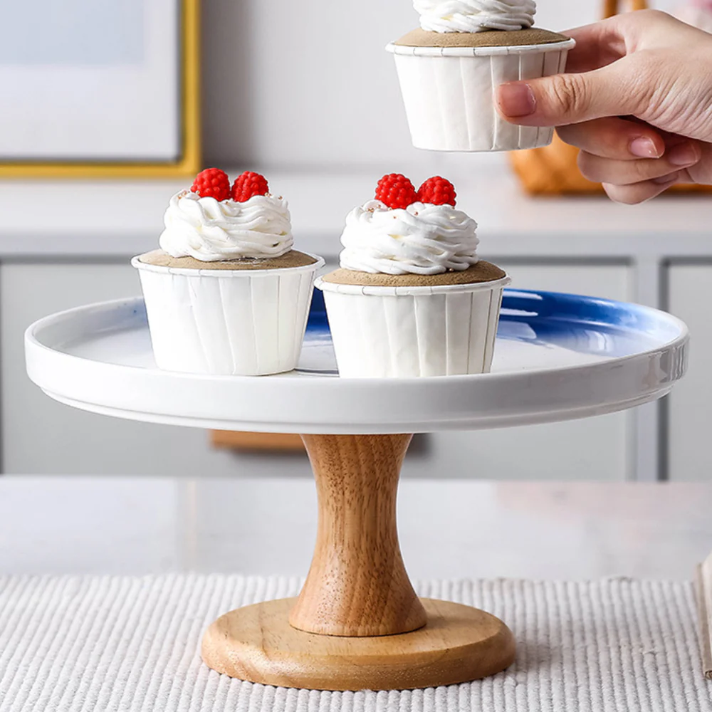 Cake Stand Blue And White 11 Inch - Image 4