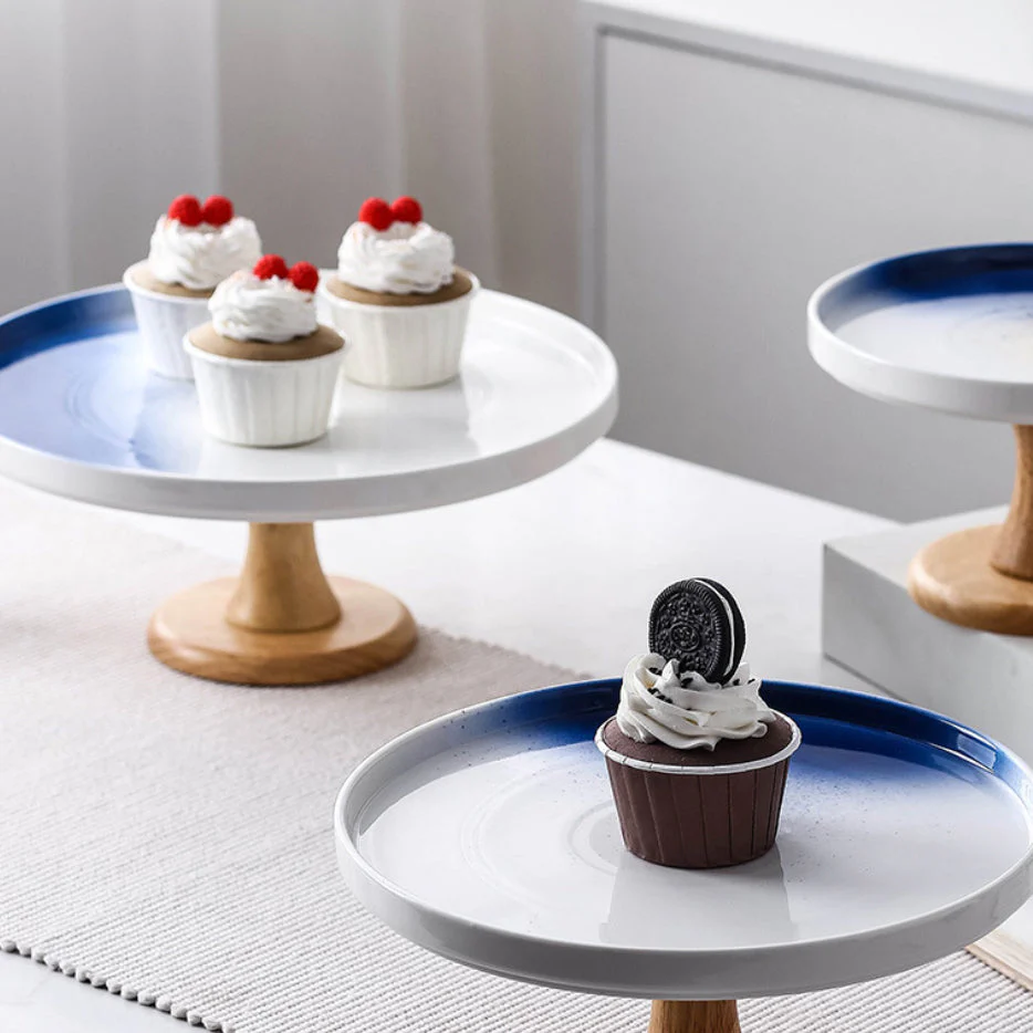 Cake Stand Blue And White 9.5 Inch - Image 2