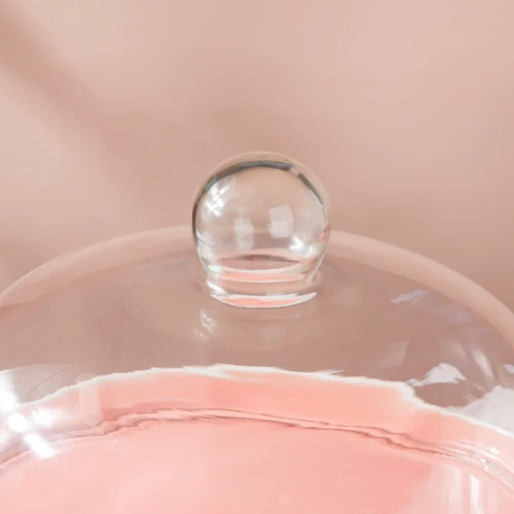 Cake Stand With Cloche Pink 9.5 Inch - Image 15
