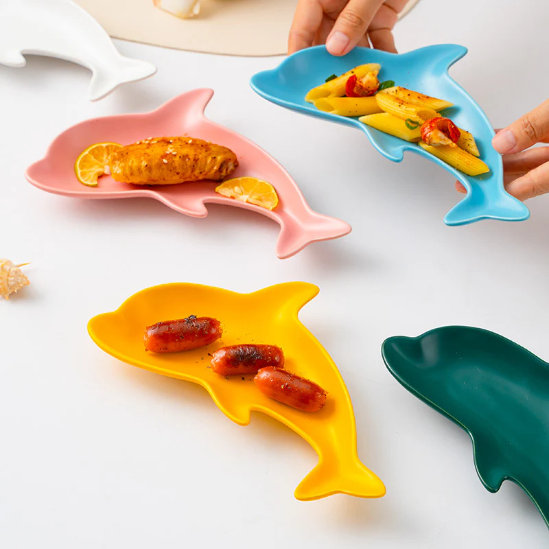 Candy Pink Dolphin Snack Plate 8 Inch - Image 3