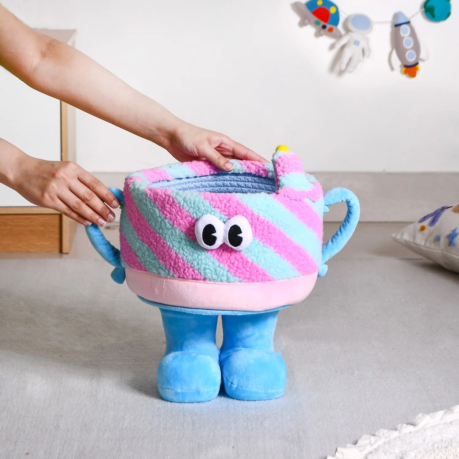 Candy Swirl Plush Basket With Feet - Image 3