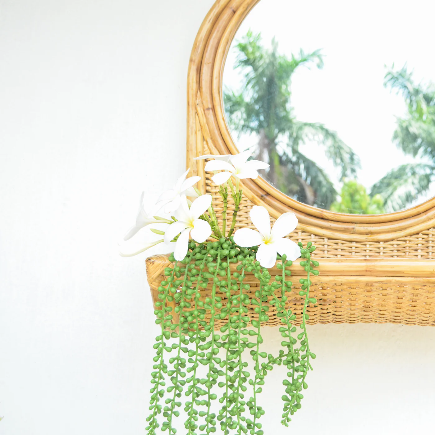 Cane Mirror with Shelf - Image 7