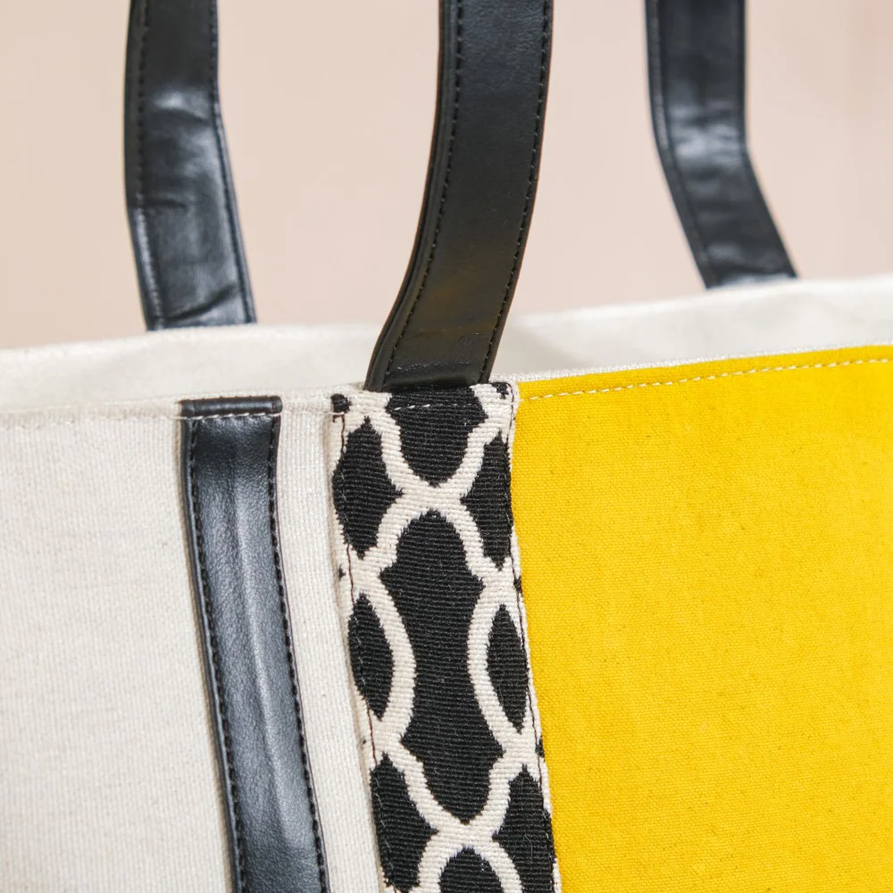 Canvas Cotton Tote Bag Yellow Large 17 X 12 Inch - Image 13