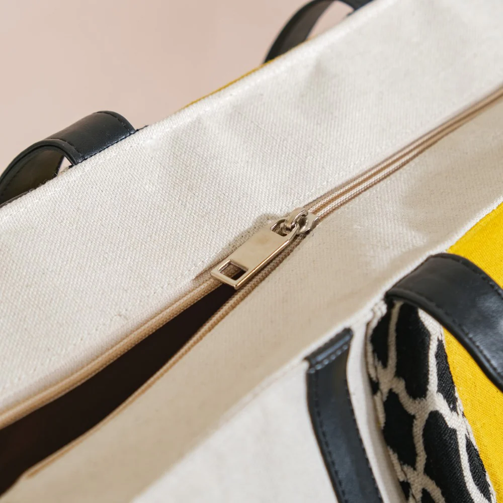 Canvas Cotton Tote Bag Yellow Large 17 X 12 Inch - Image 14