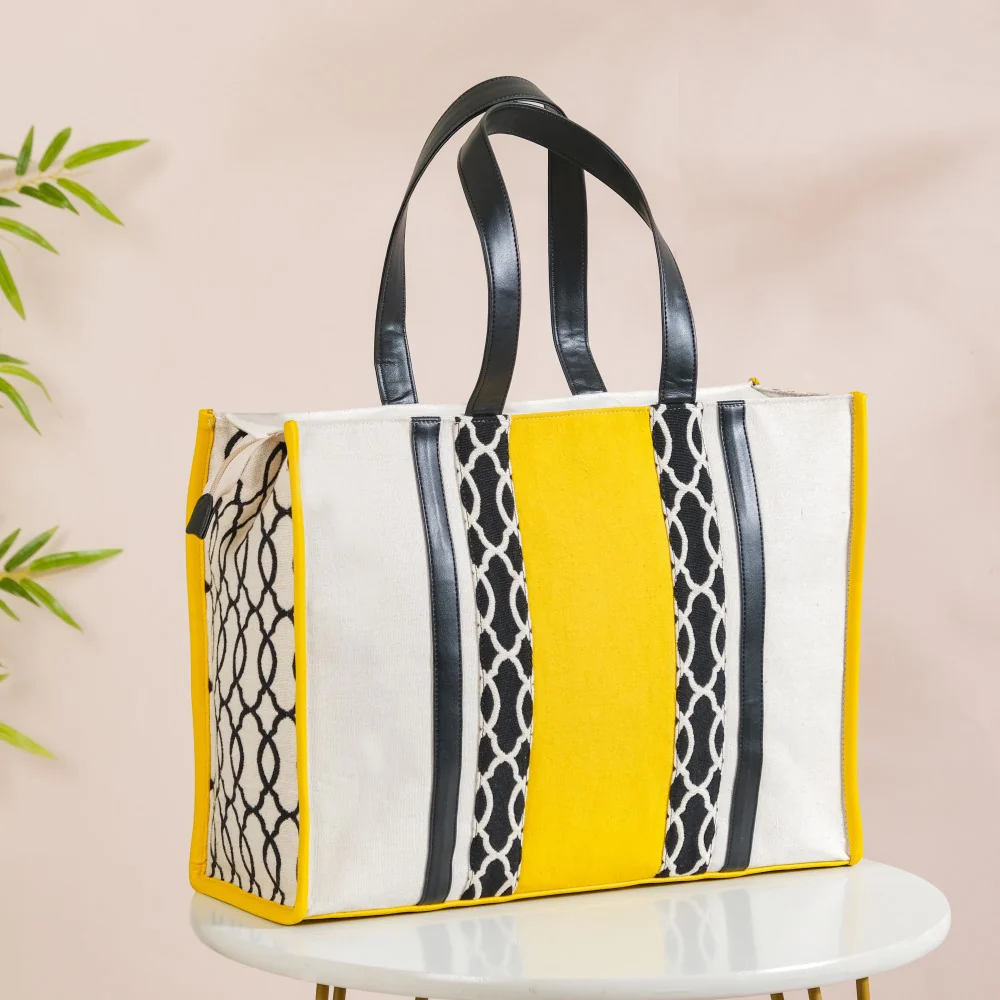 Canvas Cotton Tote Bag Yellow Large 17 X 12 Inch - Image 15