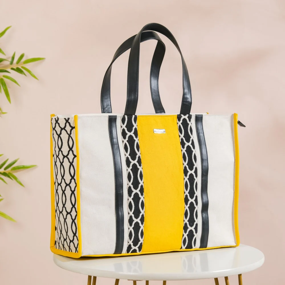Canvas Cotton Tote Bag Yellow Large 17 X 12 Inch - Image 7