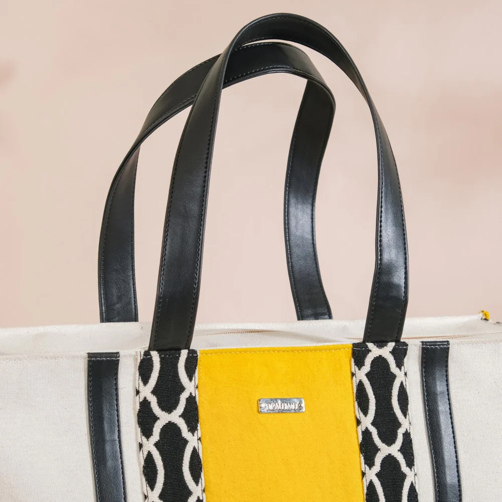 Canvas Cotton Tote Bag Yellow Large 17 X 12 Inch - Image 8