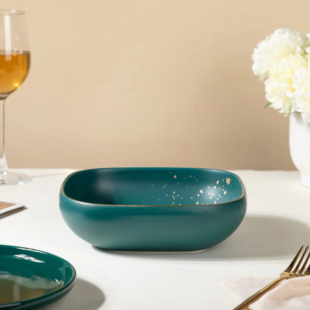 Cara Square Serving Bowl - Midnight Green - Image 4