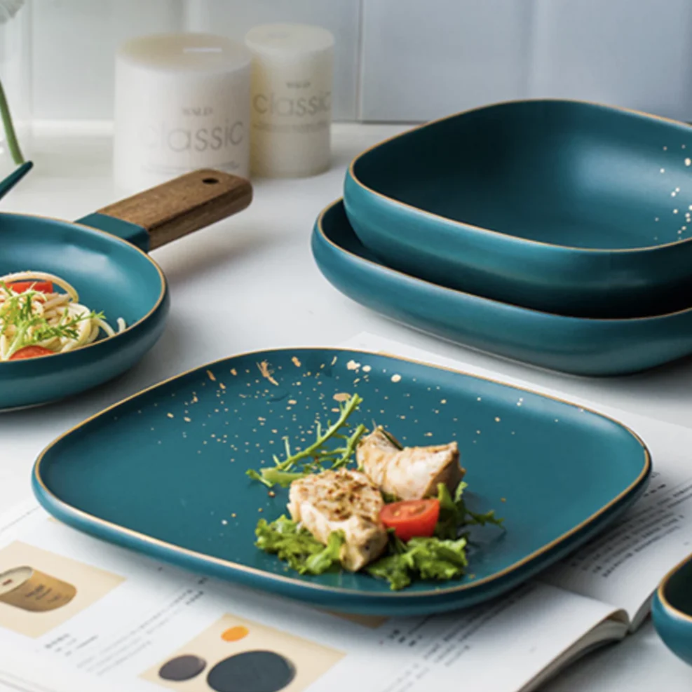 CARA square dinner plate - midnight green - Image 4