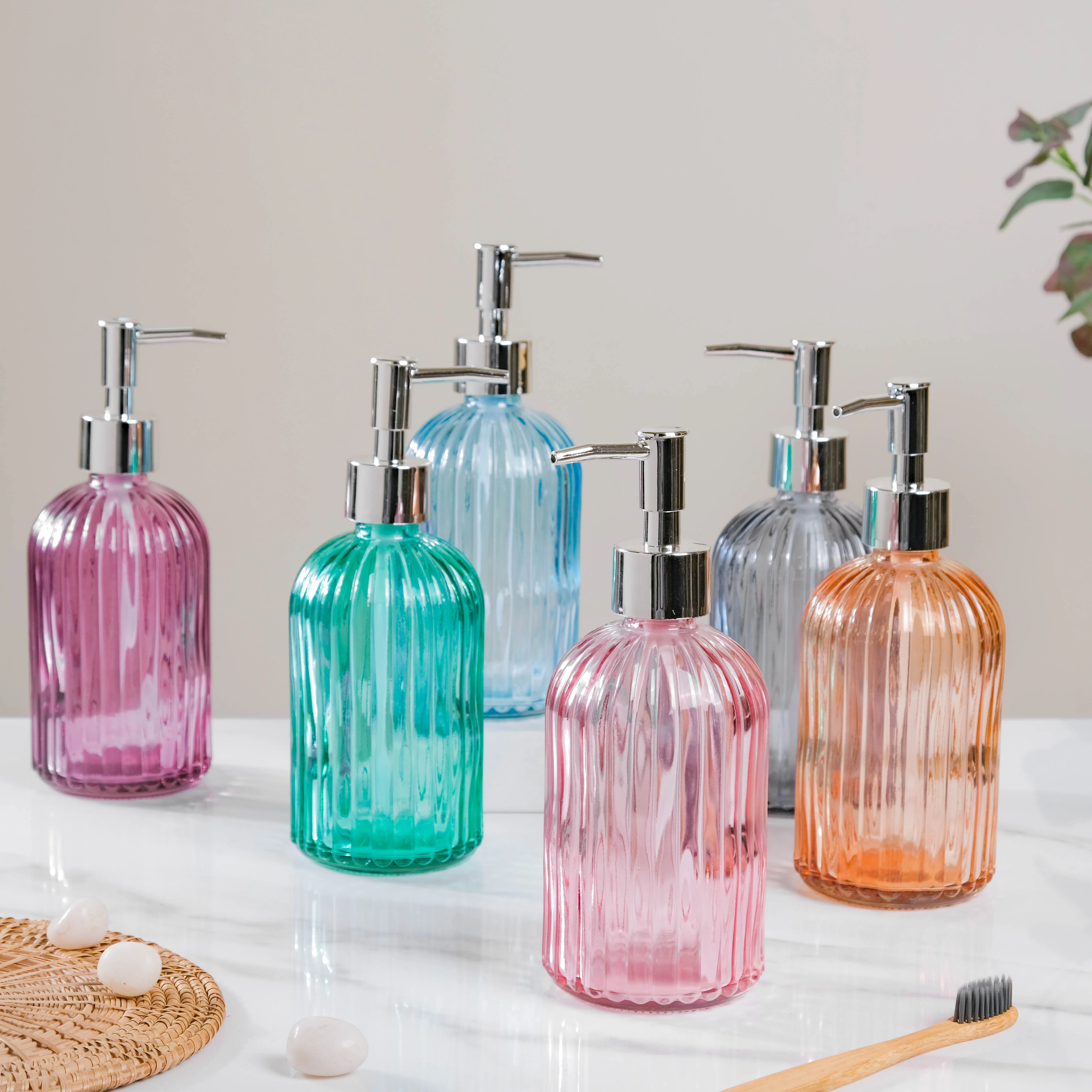 Caramel Amber Glass Dispenser with Nozzle - Image 8